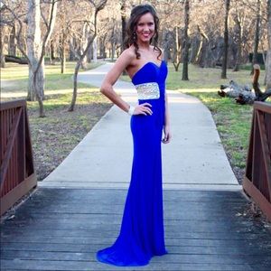 alyce paris royal blue long prom dress/gown